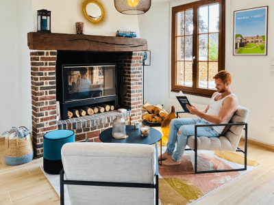 Le coin salon, parfait pour prendre son temps avec un livre, ou un apéritif ! 